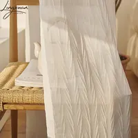 Korean White Tulle Curtains For Living Room Crumpled Sheer Curtain For Bedroom Solid Color Voile Kitchen Drapes Blinds Customs 2