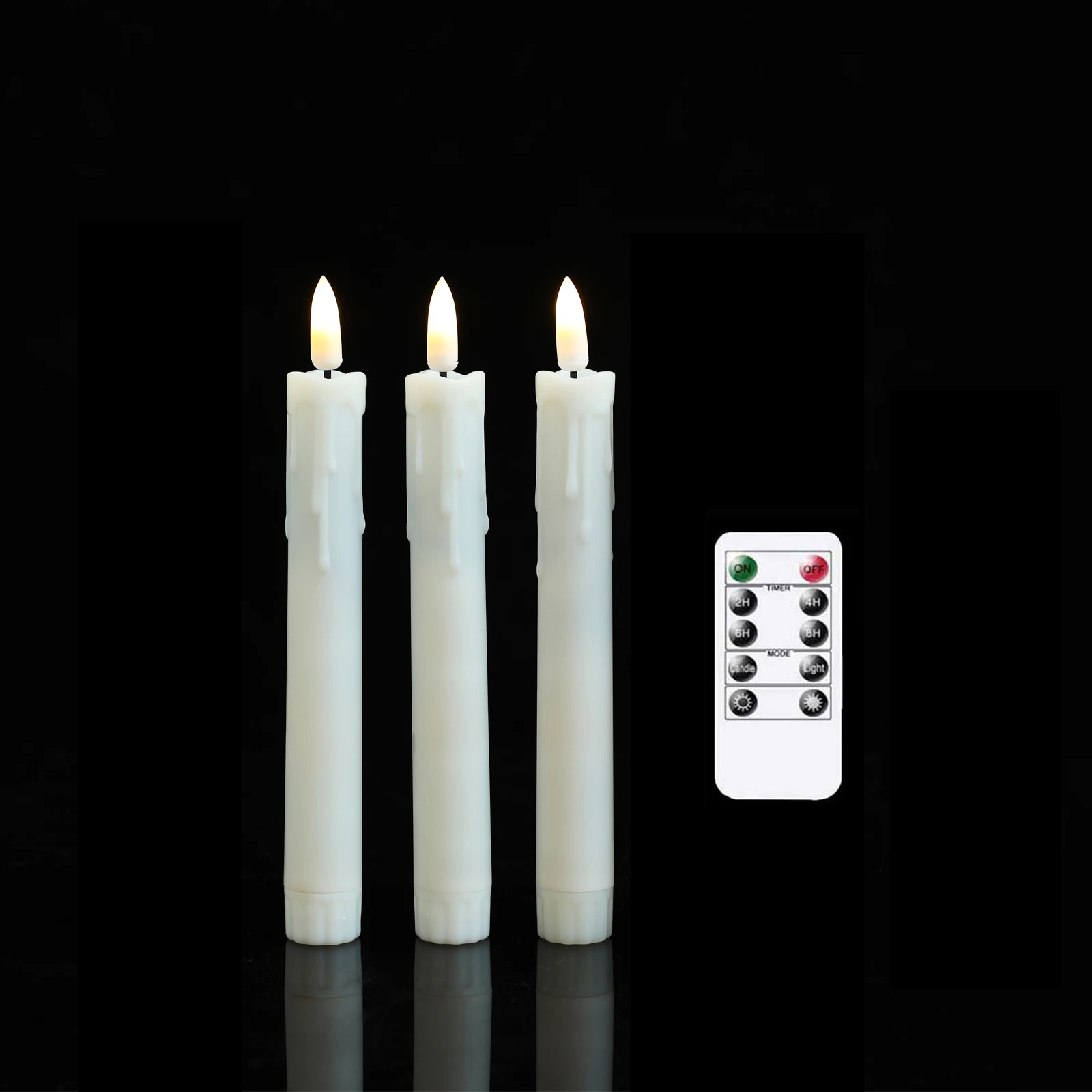Lot De 24 Bougies Coniques LED Sans Flamme Fonctionnant à
