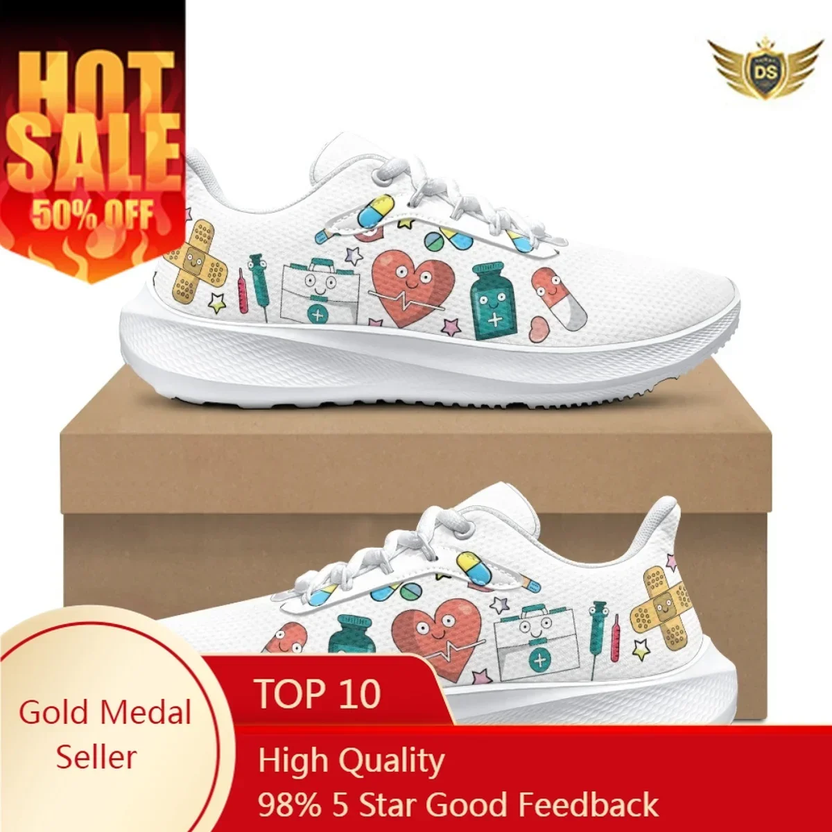 Women's Nusing Shoes Lightweight Lace Up Running Sneakers Men Tennis Trainers Lightweight Casual Sports Shoes