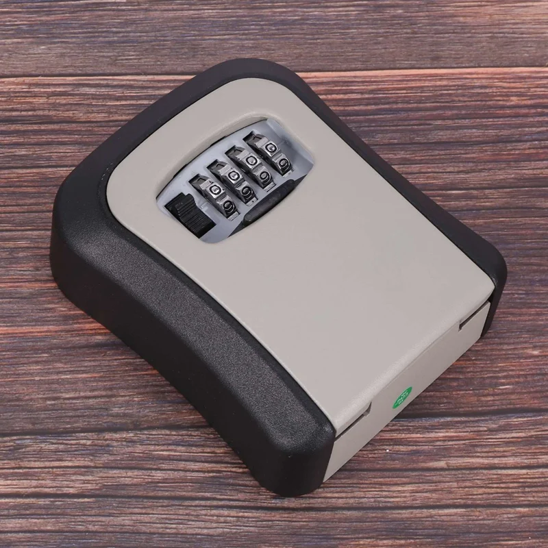 Wall Mounted Aluminum Alloy Key Safe Box, Combinação de 4 dígitos, Key Storage Lock, Indoor e Outdoor, 3X