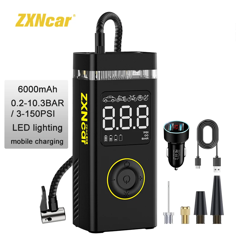 Rechargeable Air Pump Tire Inflator Portable Compressor Digital Cordless For Motocycle Bicycle Balls portable air compressor