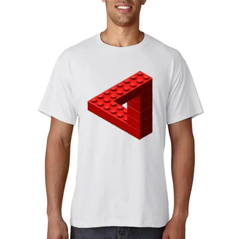 Titolo: Escher T Shirt Escher Toy Bricks Red T-Shirt 6Xl Cute Tee Shirt Graphic Men Fashion Manica Corta 100 Cotone Tshirt