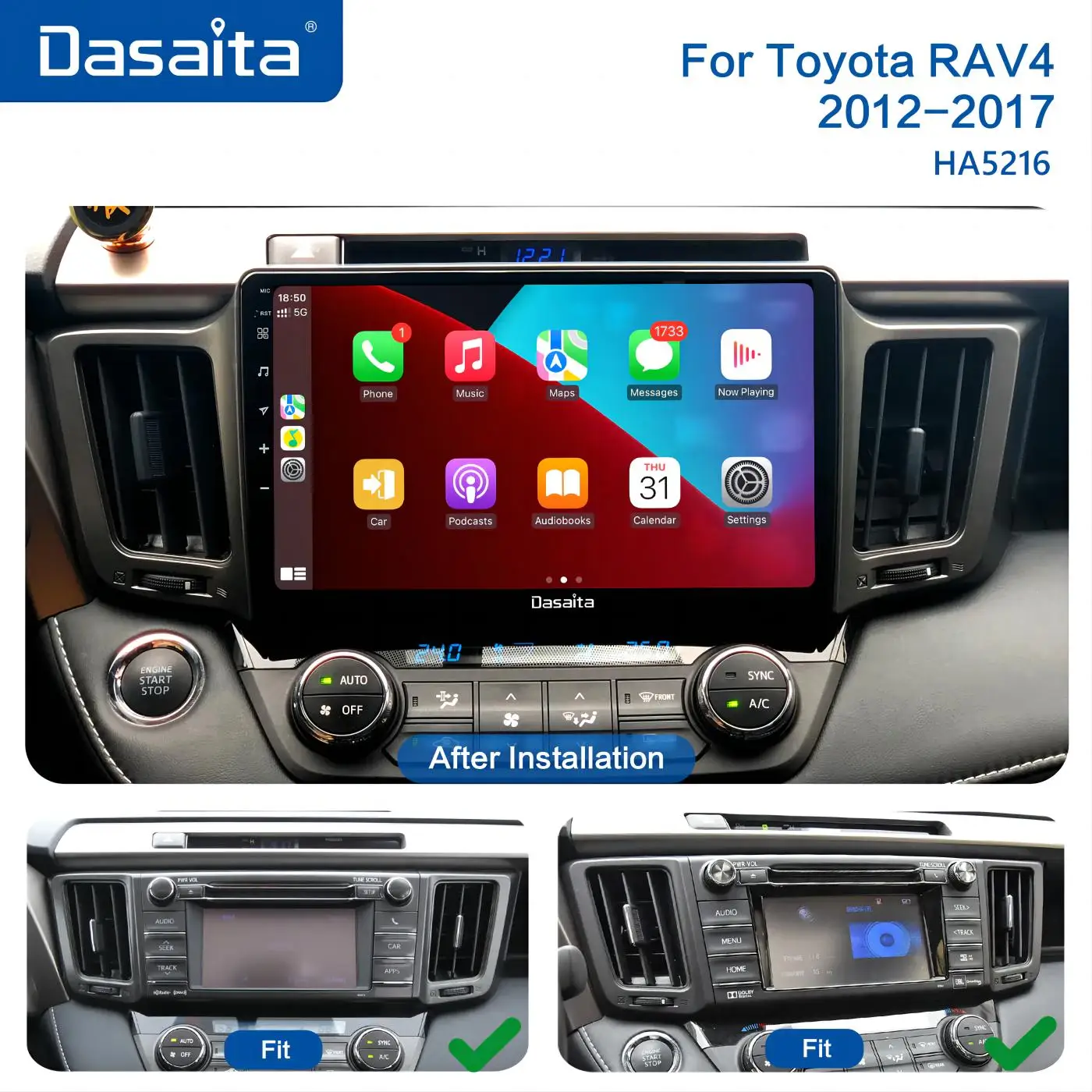 

Dasaita Multimedia Android11 Max11 Radio for Toyota RAV4 GPS 2014 2015 2016 2017 10.2" IPS DSP Carplay Android Auto 1280*720 AHD