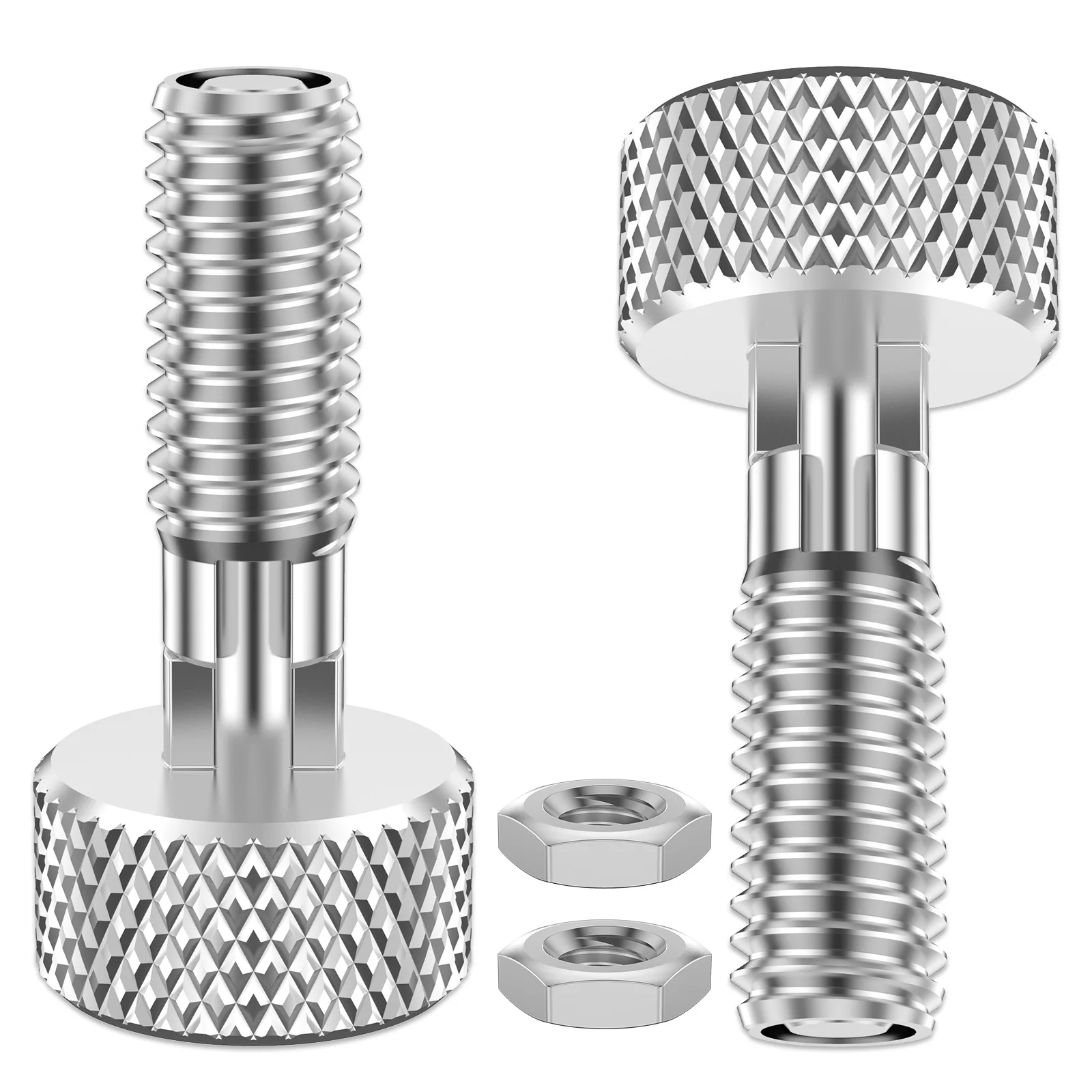 

2Pcs Handle Release Pins Kit Stainless Steel M6 Quick Release Pins Kit Sturdy Hand Retractable Spring Plunger with 2 Nut