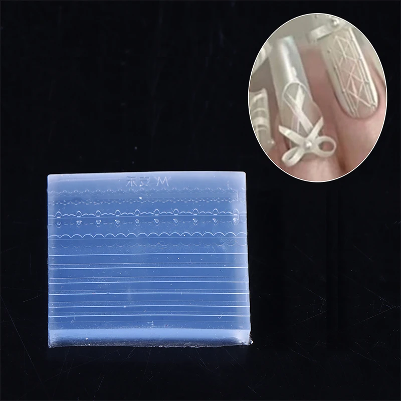 1PC 네일아트 실리콘 몰드 3D 리본 레이스 라인 DIY 아트 실리콘 몰드 레진 조각 몰드 쥬얼리 제작 아트 데코레이션
