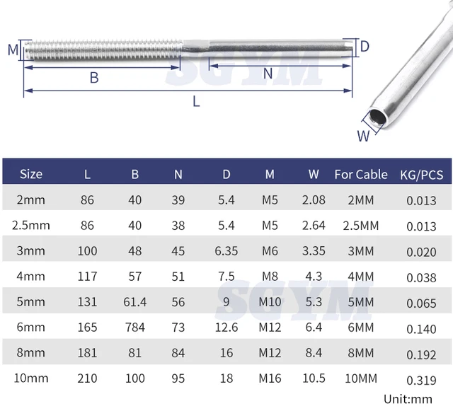 Accessori Ringhiera Metallica Terminali A Sfera In Acciaio Inox 316 Per Ringhiere A Cavo - Diametro 1/8", Confezione Da 10 Pezzi, Per Pali Metallici Cavo Spirale - Foto 3