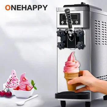 1700W Vertical Soft Serve Ice Cream Machine - Compact Commercial, Fully Automatic, Portable Stainless Steel, Easy Clean, 1