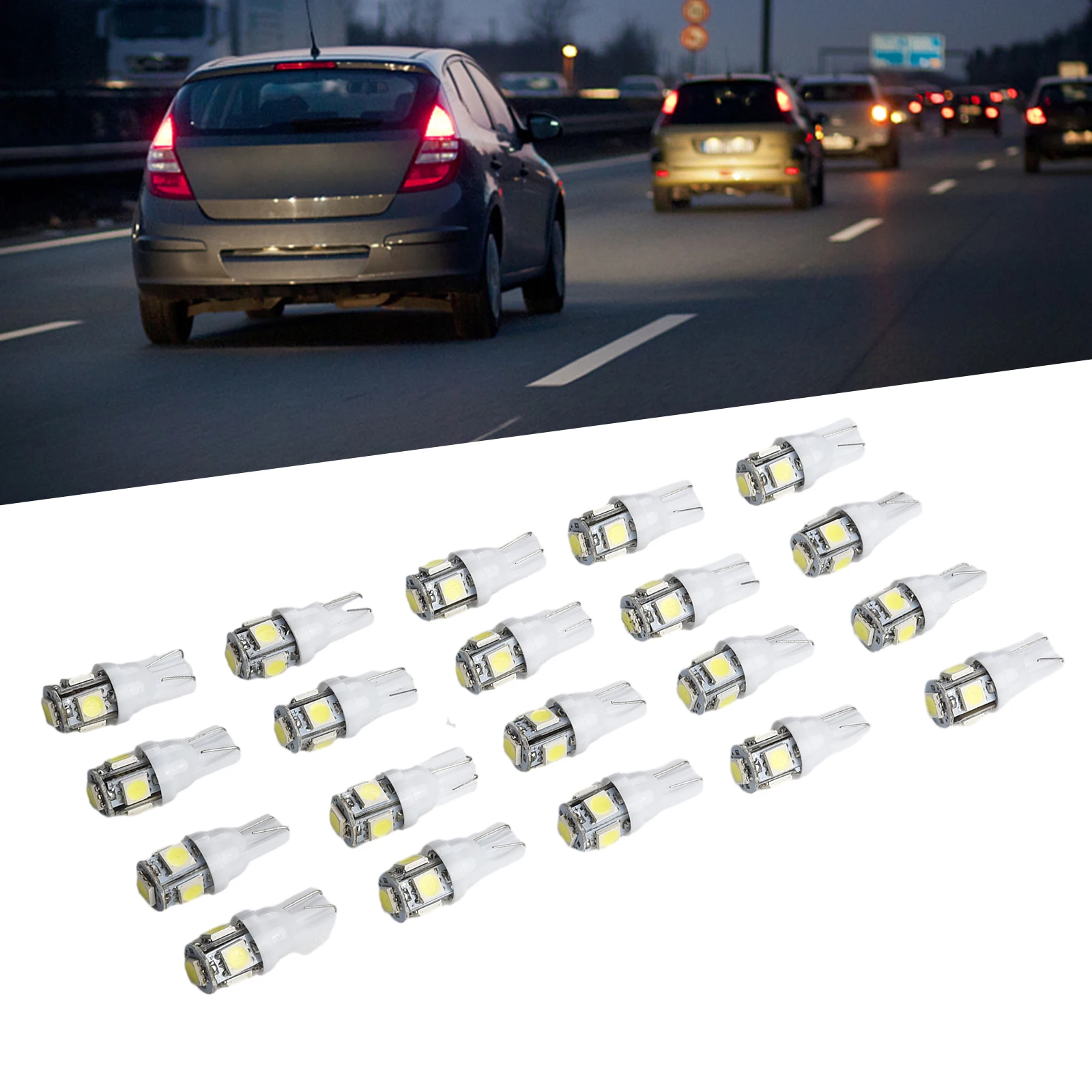 

T10 Car Lights 5050 5-SMD White License Plate Interior Reading 6000K Anti-vibration Replacement Practical Durable