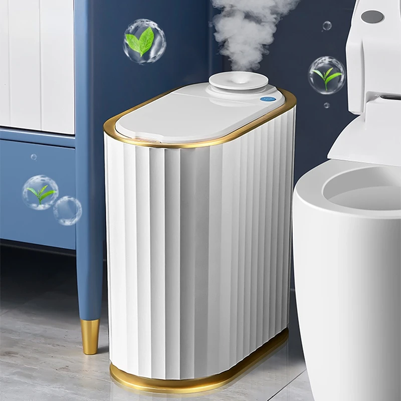 

Aromatherapy Smart trash can Bathroom Toilet Desktop Smart Sensor Garbage Bin with Aromatherapy Air Freshener car trash can