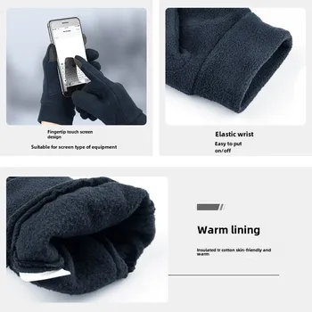 Black Winter Gloves Male Female Warm Gloves Touch Screen Hot Polar Polar Fleece Warm Gloves Cycling Gloves Running Hiking 4