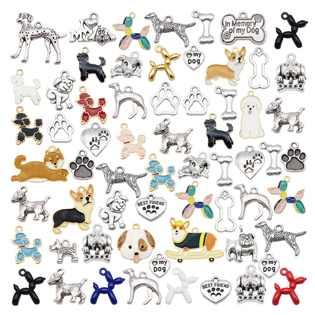 8 Pair Colorful Enamel Pet Dog Animal Charms Pendant Jewelry DIY Making  Findings