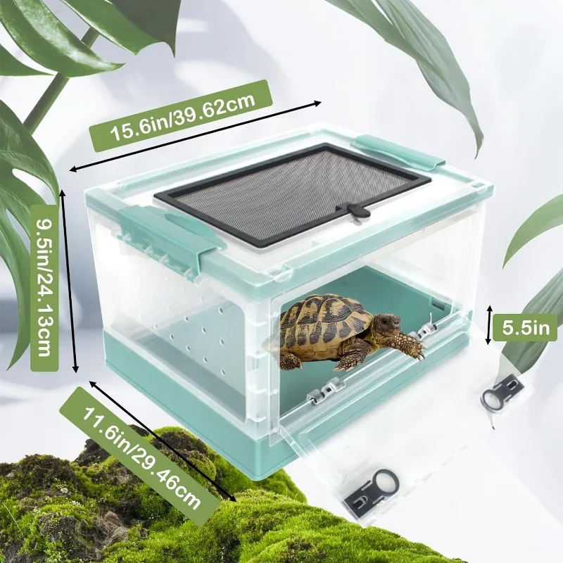 Aquarium Tank Vivarium Box Transparent Plastic Box Breeding Box Reptile Transport Breeding Turtle Tank Spider Lizard Snake Frog Portable