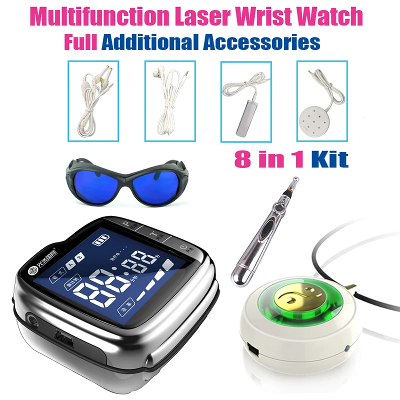 LASTEK 8 in 1 Household Class II Cold Laser Physical Therapy Phototherapy with Full Accessories