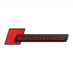 3D Metal Supercharged Car Emblem Badge Decal Sticker (Red Black)