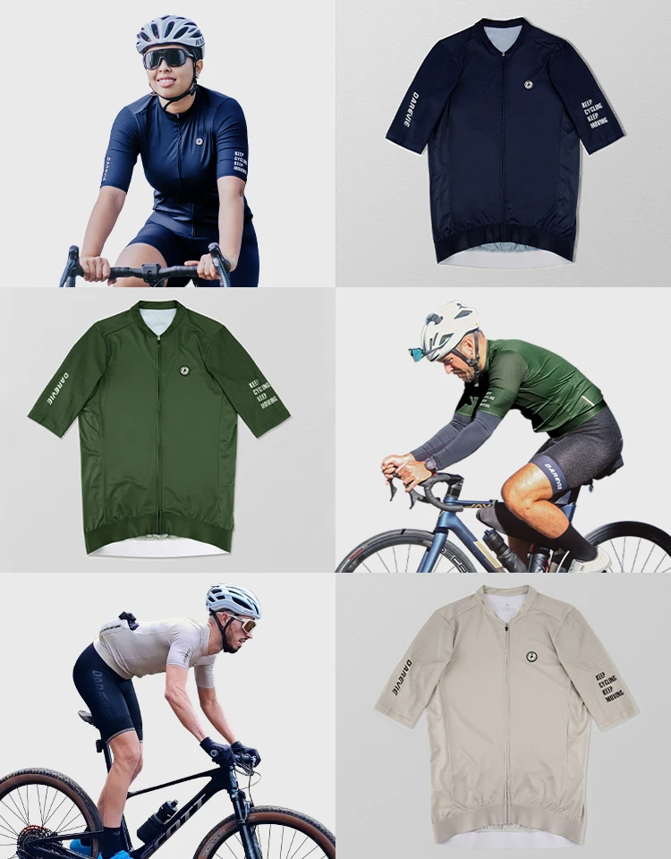 DAREVIE Cycling Jersey SPF 50 Anti-UV Training Level Slim Fit Small Size Men Women Man Cycling Maillot Bike Jersey Cycling Shirt 3