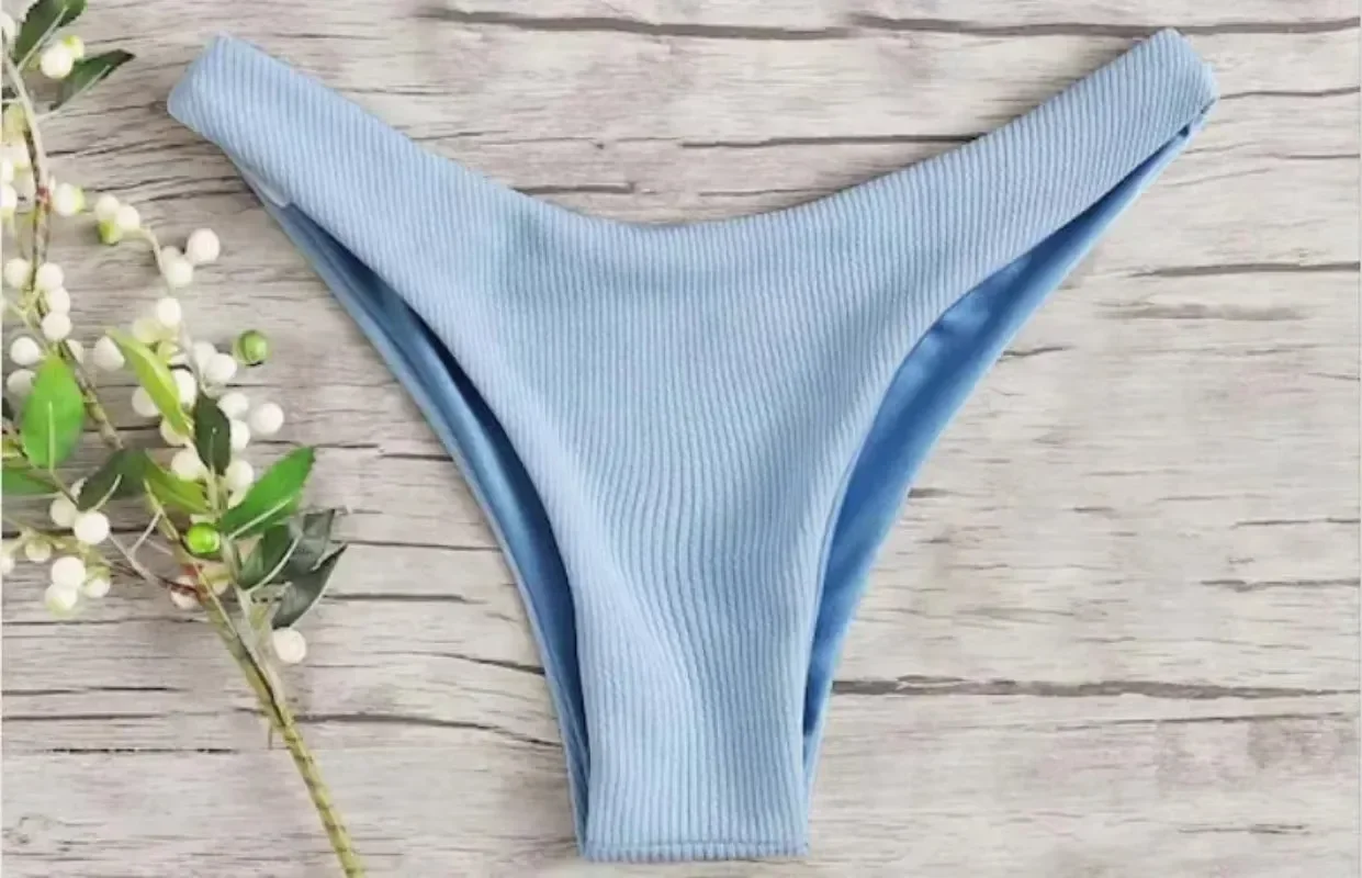 Alluring Low Waisted Thong Swimwear - Solid Color Brazilian Beachwear