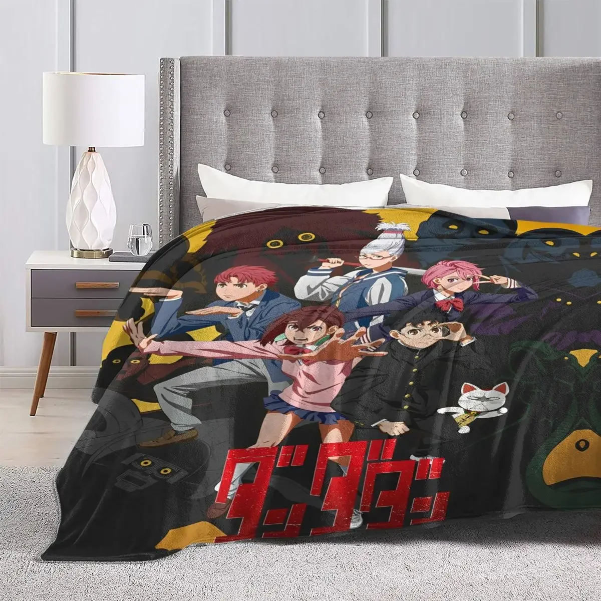 Hot Japanese Anime Dandadan  Flannel Blanket Super Soft Bedding Throws for Bedroom Picnic Fluffy Bedspread Sofa Bed Cover
