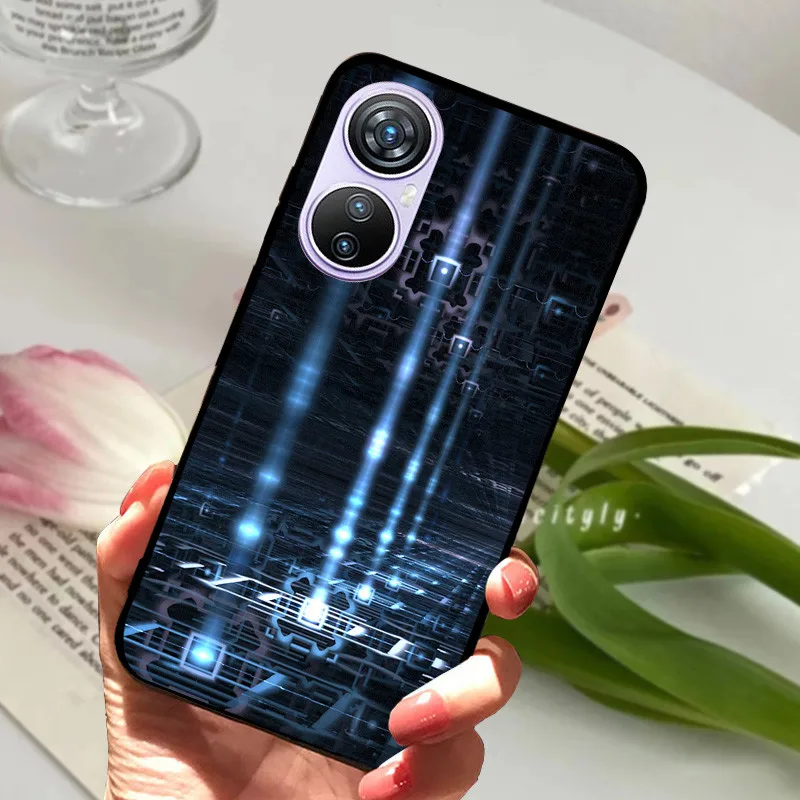 Animal Cartoon Soft Silicone Black Phone Case, 6.67 Premium Cover