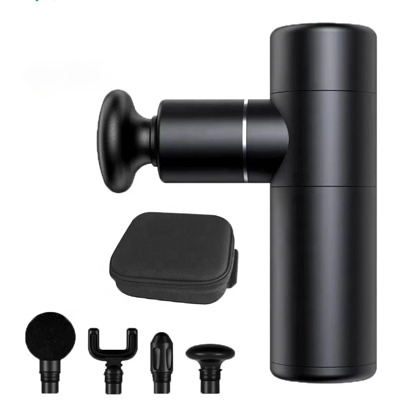 Portable Deep Tissue Quiet Mini Massage Gun Muscle Fascia Gun 4 Head Percussion Lightweight Small Body Massage Products synco lav s6e mini wired microphone lightweight 360 degree pickup lavalier mic for interviews meetings online teaching video conference