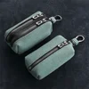 Portable Keychain Wallet for Men Women Large-Capacity Double Zipper Key Pouch Bag Suede Leather Key Case Unisex Coin Purse 1