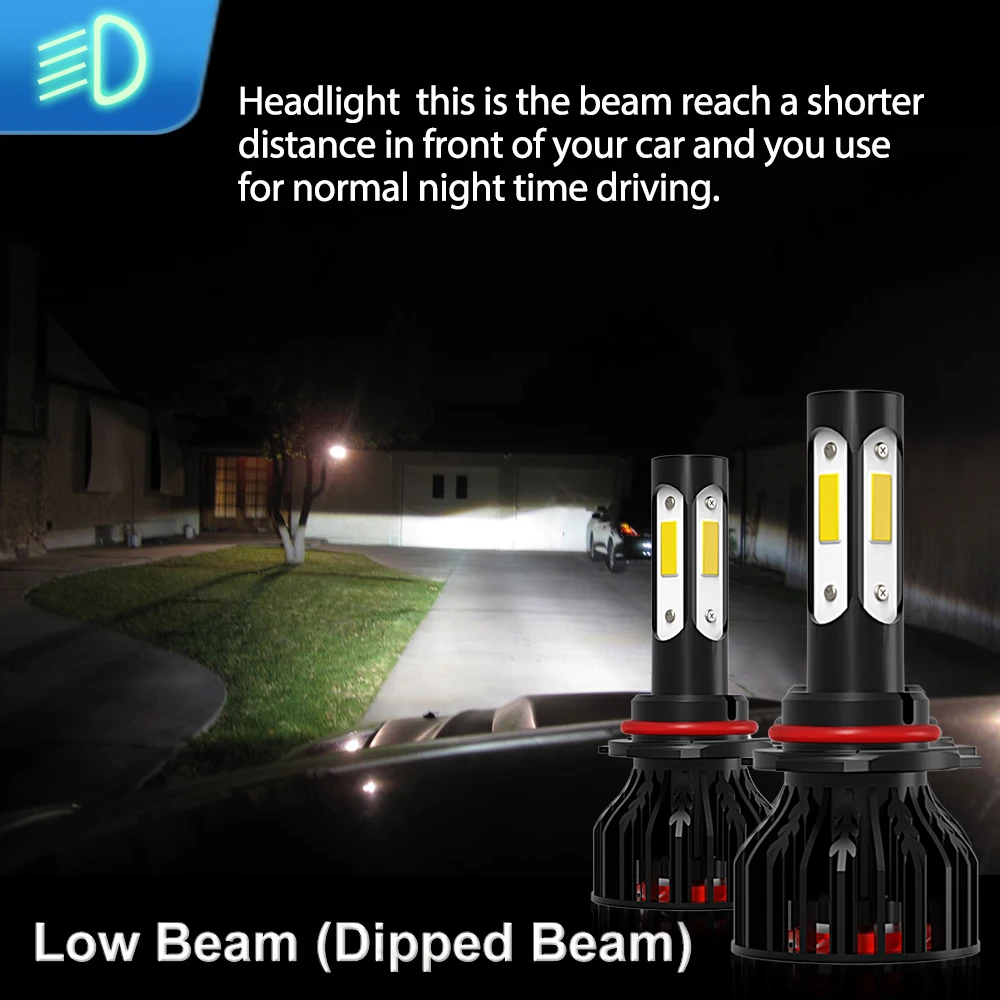 LED Canbus 자동차 헤드라이트 9005 9006 전구, 6000K H11 안개등, 혼다 시빅 2006 2007 2008 2009 2010 2011-2015, 25000LM, 2 개, 6 개