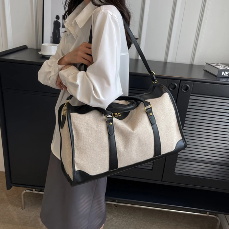 Women Canvas Large Capacity Travel Bags custom logo Travel