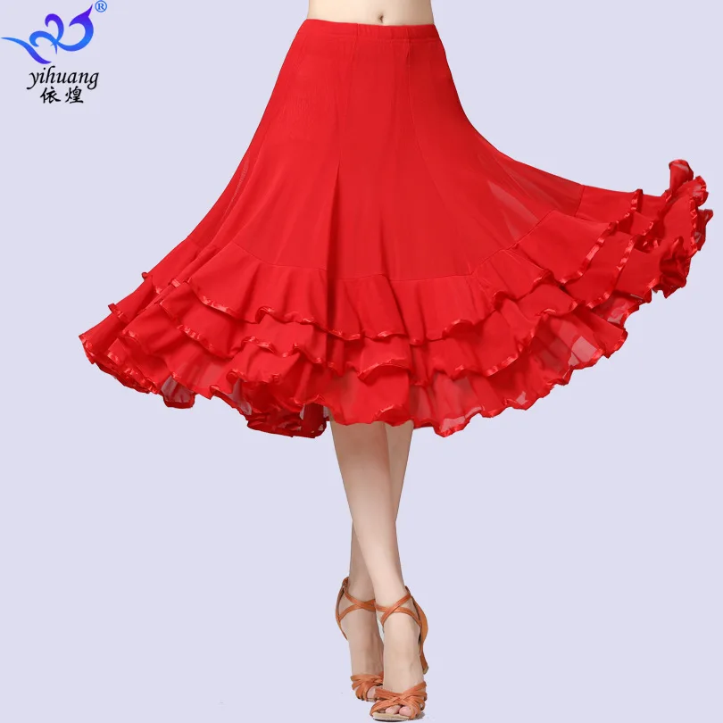 Woman Ballroom Waltz Dance Skirt Modern Tango Skirt Ruffles 1pcs/lot women dance skirt