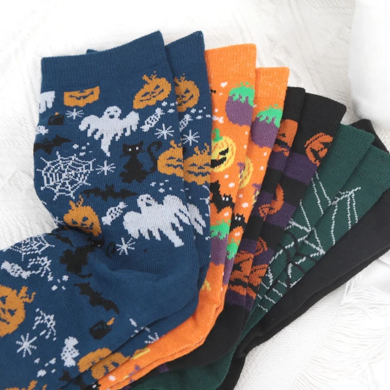 Anime Funny Socks Halloween Women Creative Cosplay Hip Hop Novelty Harajuku Bone Spider Web Male Skateboard Japanese Long Socks