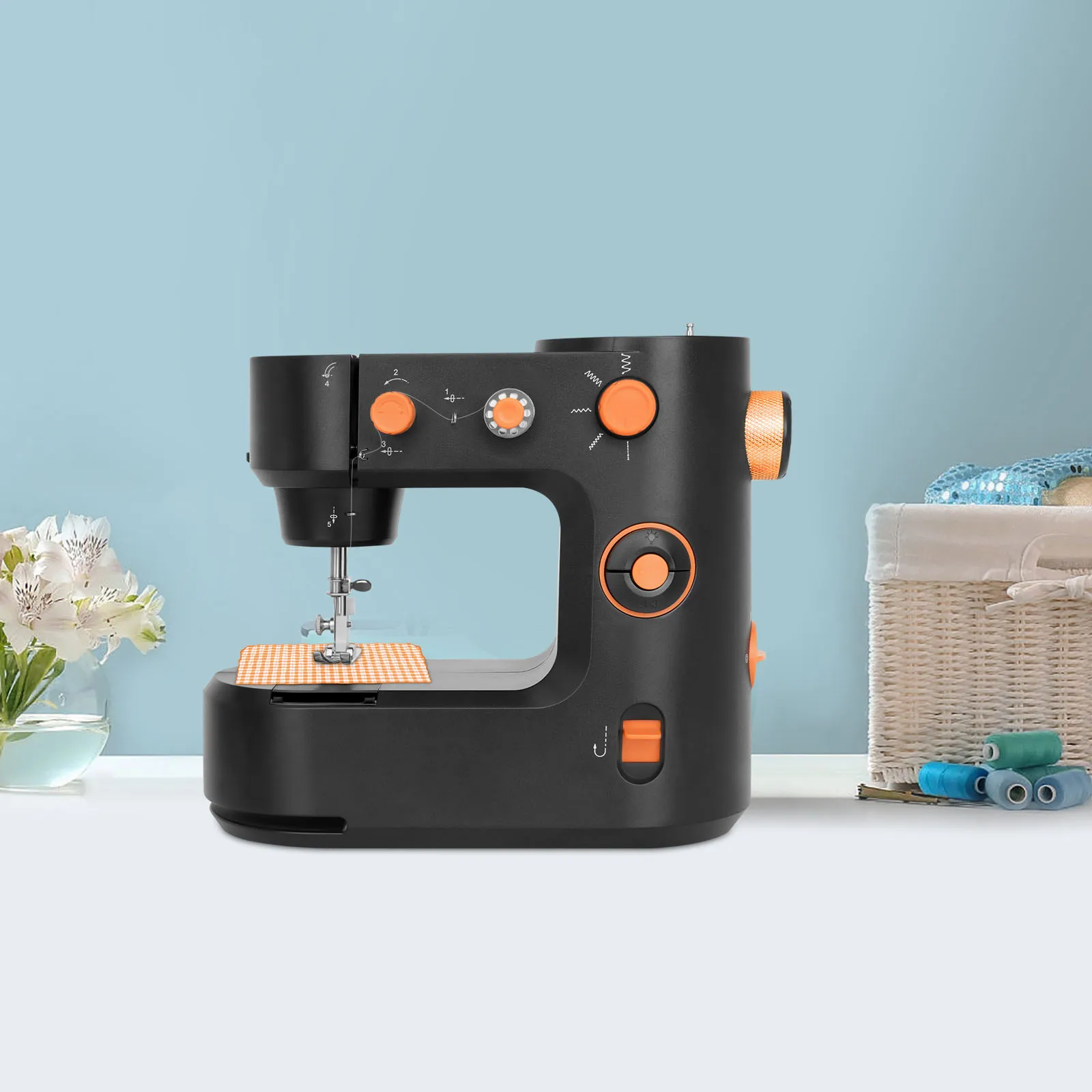 Utility Stitch Sewing Machine Two Speed Sewing Machine Free Arm Portable,Compact Electric Sewing Machine, Adjustable Speed 3