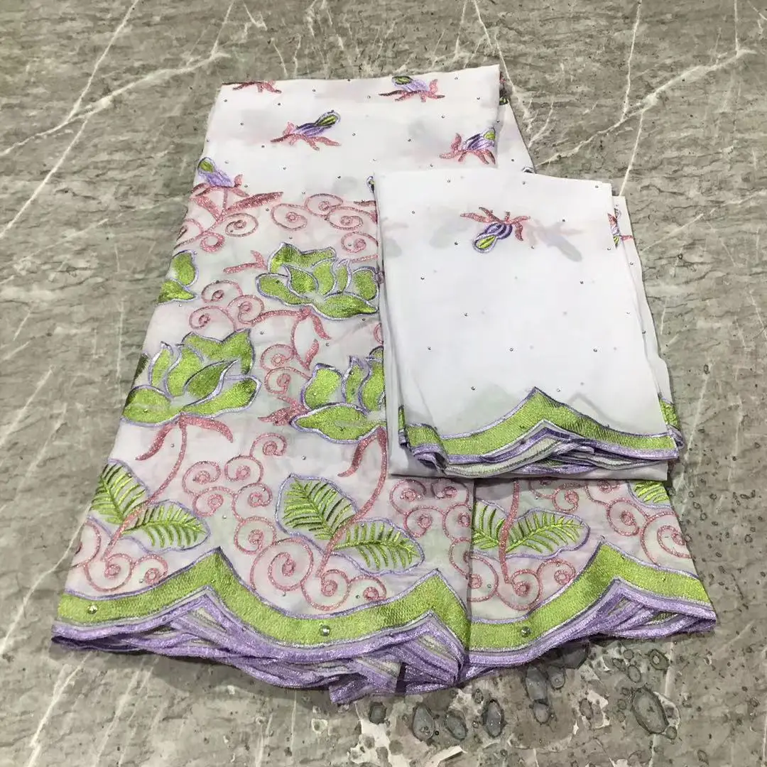 

5 + 2 ярда 2023 африканская кружевная ткань высокого качества Тюль Вышивка камнями нигерийская швейцарская вуаль кружева французская Сетка кружевная ткань PPL2303