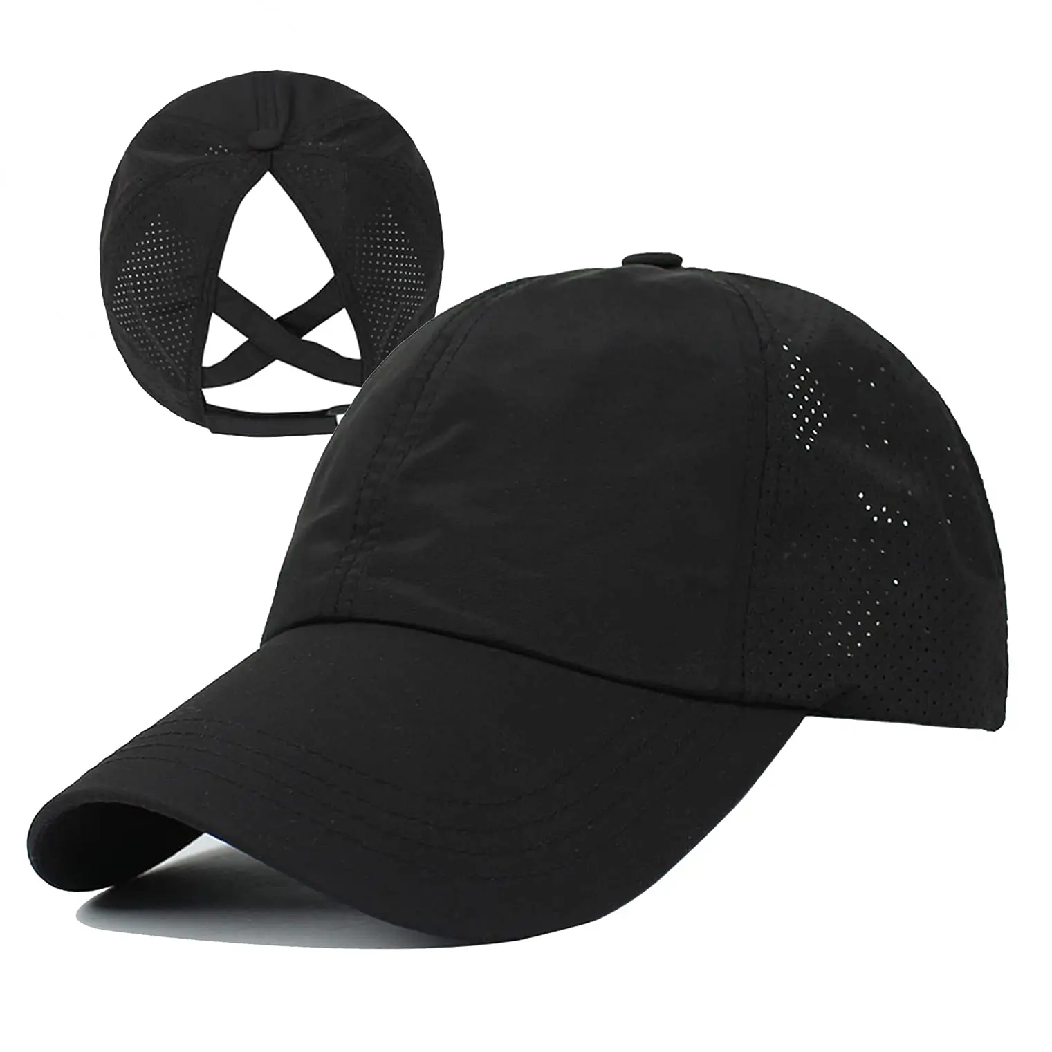 Gorra de béisbol para mujer con coleta ajustable estilo snapback_voghion.com