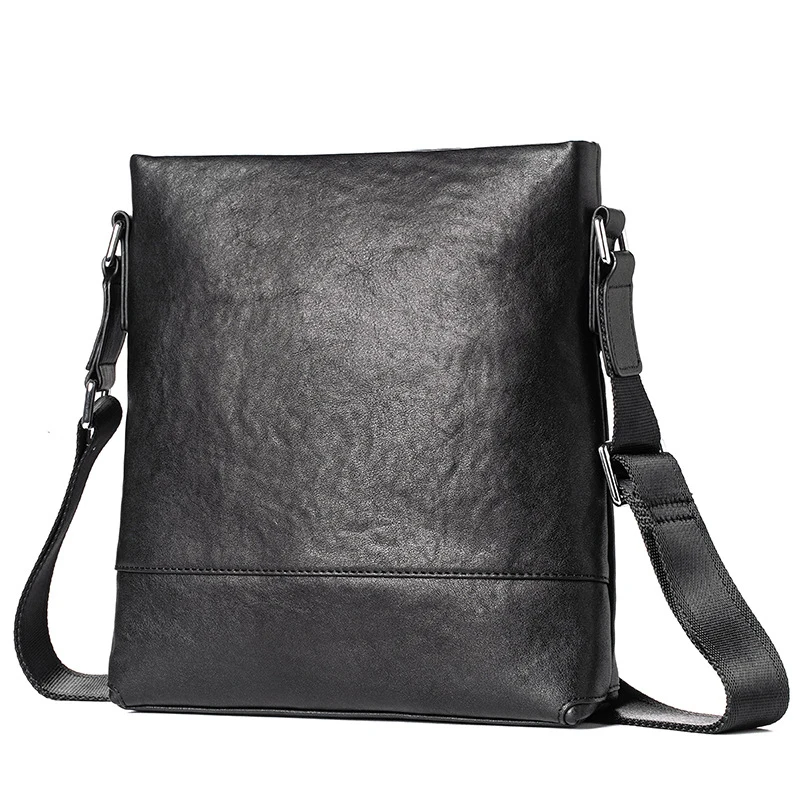 

AETOO Leather men's crossbody bag casual vertical first layer cowhide shoulder bag business integrated leather shoulder bag
