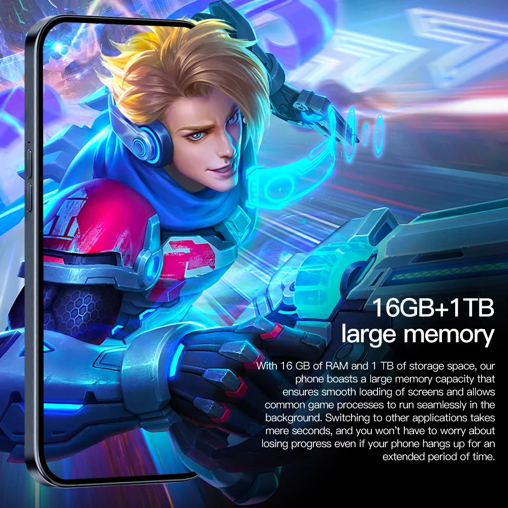 글로벌 버전 스마트폰, 7.3 인치, XS15 프로 맥스, 풀 스크린, 4G, 5G 휴대폰, 7800mAh, 오리지널 브랜드, 신제품
