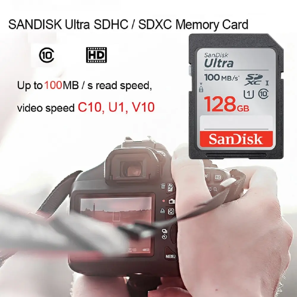 SanDisk Ʈ SD ī, ī޶  ÷ ޸ ī, SD U1, C10, SDXC, SDHC, 128GB, 64GB, 32GB, 512GB, 256G, 128GB