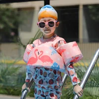 Non-inflatable Double Shoulder Baby Swimming Safely Ployster Sliding Switch Button Swim Equipment Arm Float Kids Life Vest Water 1