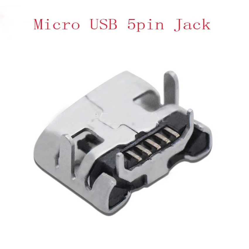 

10Pcs Micro USB 5pin Ox Horn Female usb Socket Flat 4pin Socket Mini usb Connector