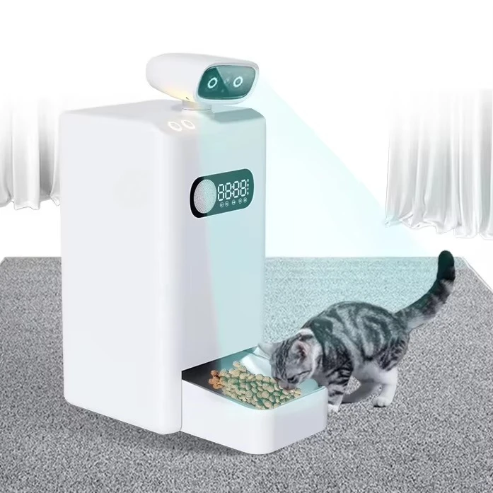 2025  Best Hot Selling Automatic Smart Cat Dog Food Feeder with 4k Camera WIFI Bluetooth Speaker and Pet Health AI Diagnose