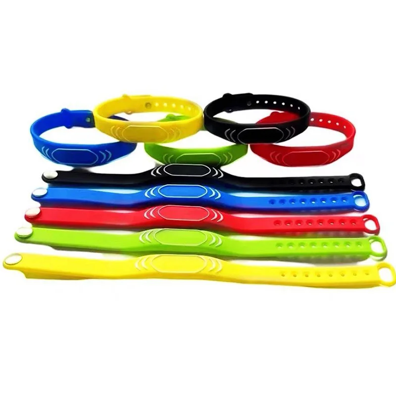 5PCS 13.56MHZ RFID ISO14443A Silicone  Wristband Bracelet Wrist Card IC 1K F08 Tags