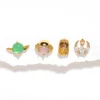 4pcs/set Cool Universal Soldier Hero Stud Earrings for Women Girls Gold Color Zircon Crystal Jewelry 2