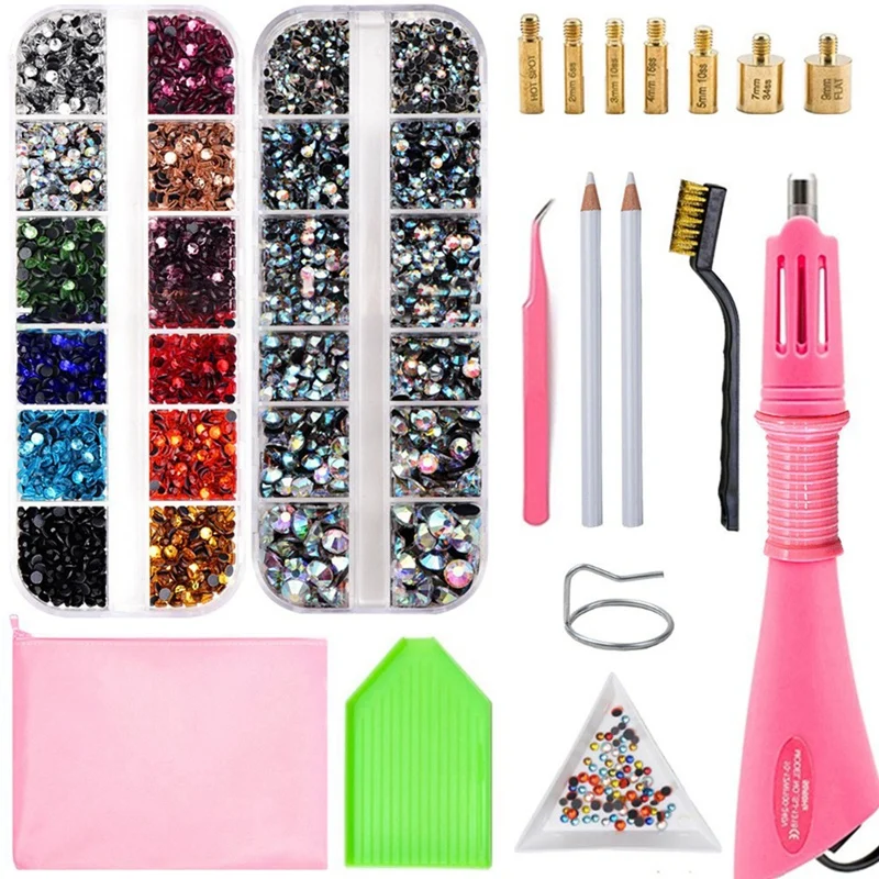 

Hot Drill Set Seven Hot Points Drill Pencil Tweezers DIY Spare Parts Accessories Hot Drill Tweezers Rhinestones US Plug