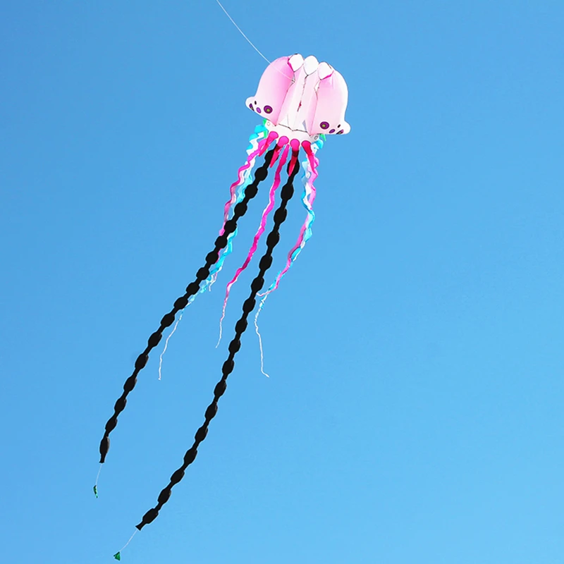 free shipping 20m large jellyfish kite flying soft kites for adults reel weifang big kite octopus kites trilobites fabric