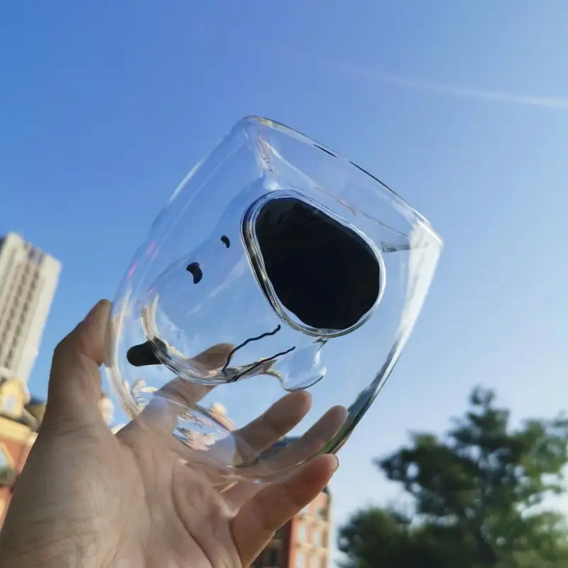 Kawaii Snoopy Doppio Vetro Tazza D'Acqua Anime Cartoon Ins Tazza Di Latte Studente Tazza Di Caffè Femlae Snoopy Vetro Ragazze Tazza Regalo