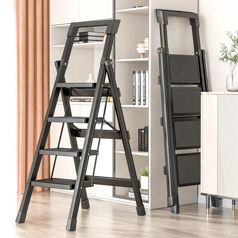 Carbon Steel Folding Ladder Multifunction Ladder 3/4 Step Ladders Width