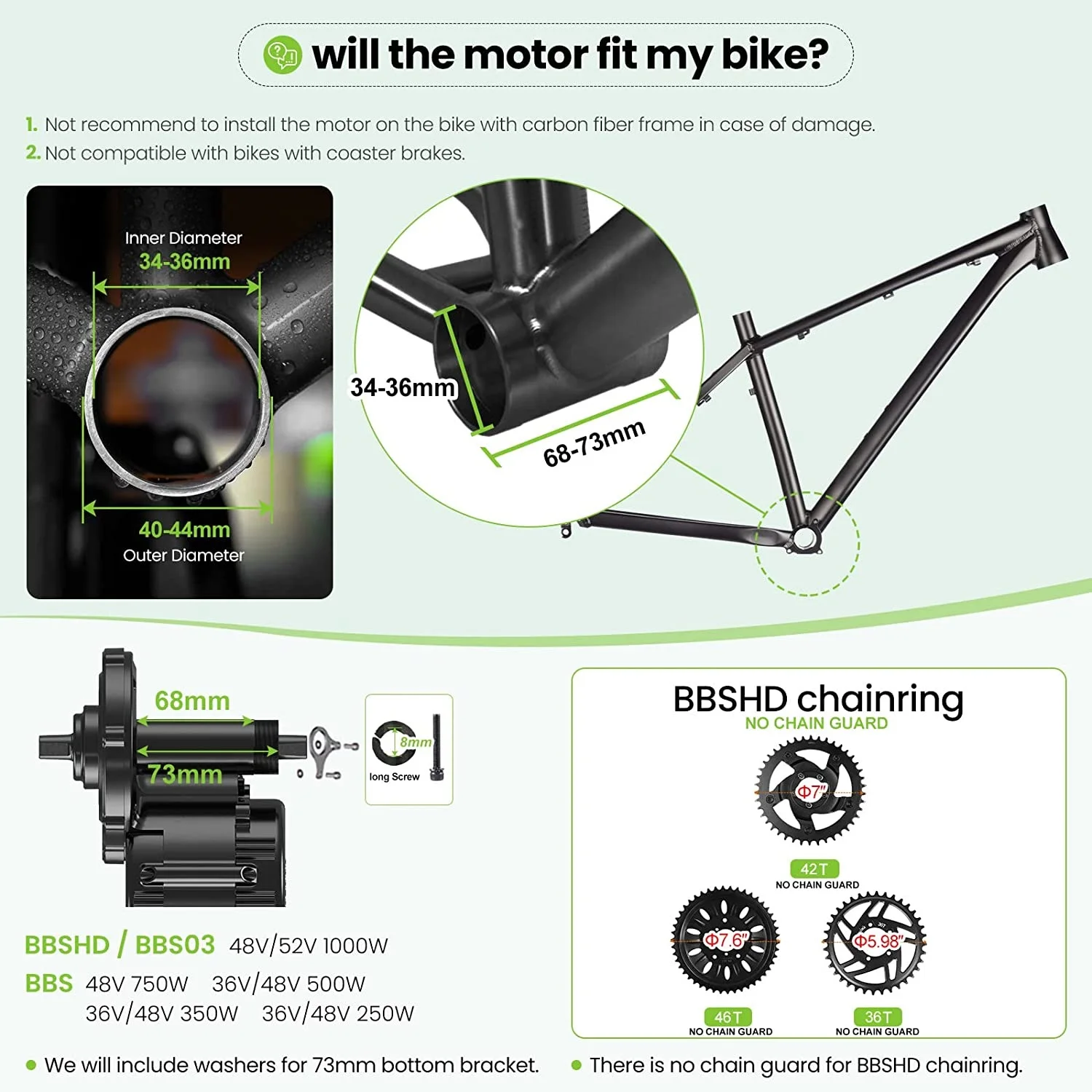 Bafang UART 48V/52V 1000W Mid Drive Motor M615 G320.1000 Engine BBSHD BBS03 Ebike BB 68/100/120mm Electric Bike Conversion Kits ebike motor kit