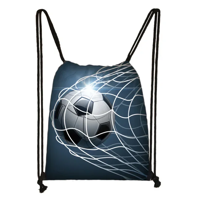 Cool Footbally / Soccerly Print Drawstring Bag Men Fashion Storage Bag Teenager Boy Casual Backpack Travel Bags Bookbag Gift 3