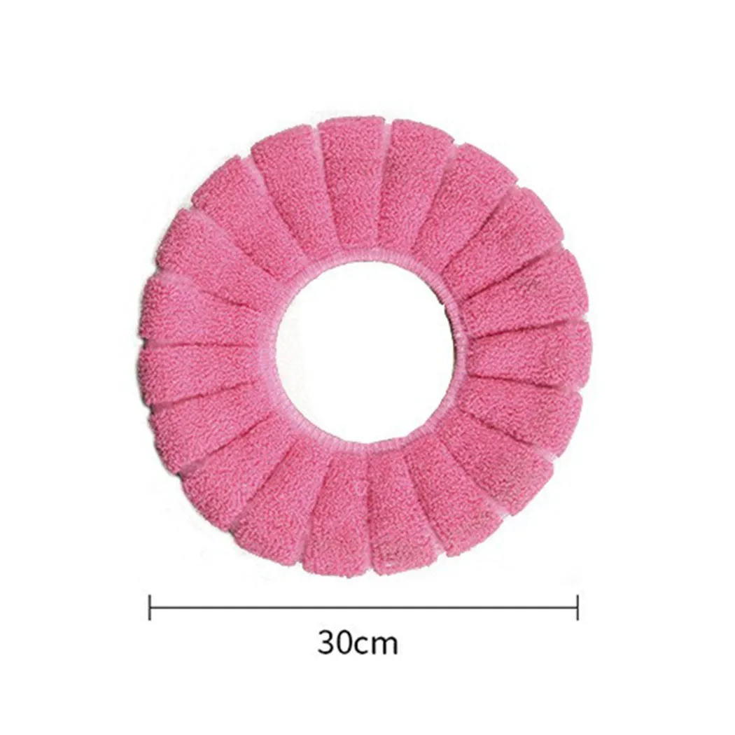 1Pcs Bathroom Toilet Seat Cover Mat Washable  Warmer Bathroom Toilet Cushion With Handle Thicker Soft Knitting Closestool Pad
