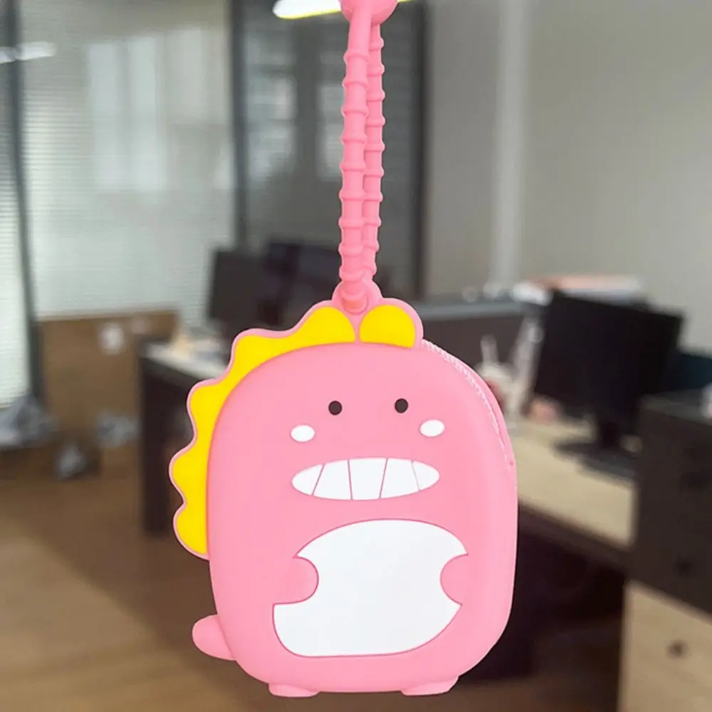 Coin Purse Happy Little Dinosaur PVC Ultra light Wear-resistant Durable Mini Portable Coin Bag Headphone Bag