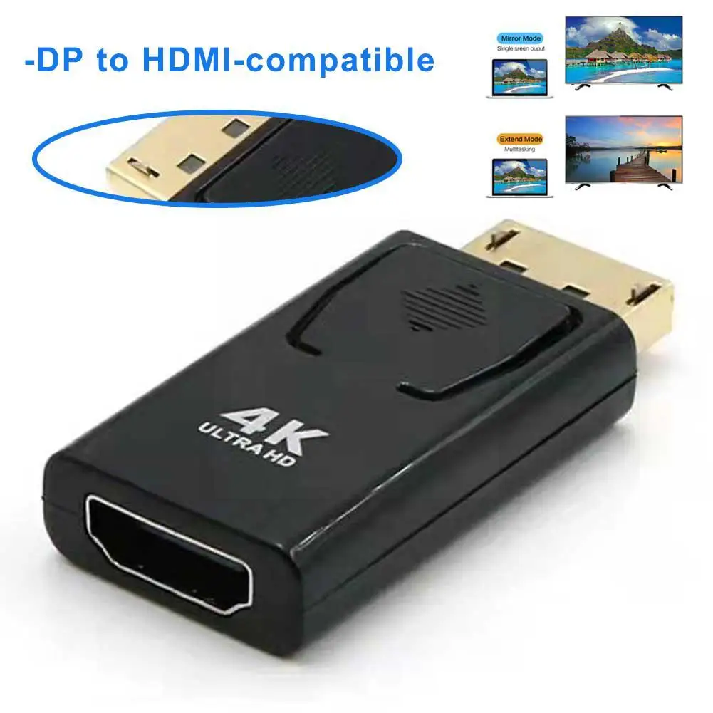 4K 디스플레이 포트-HDMI 어댑터 변환기, 디스플레이 포트 Male DP-HDMI Female HD TV 케이블 어댑터, PC 프로젝트 L6D6 용 비디오 오디오