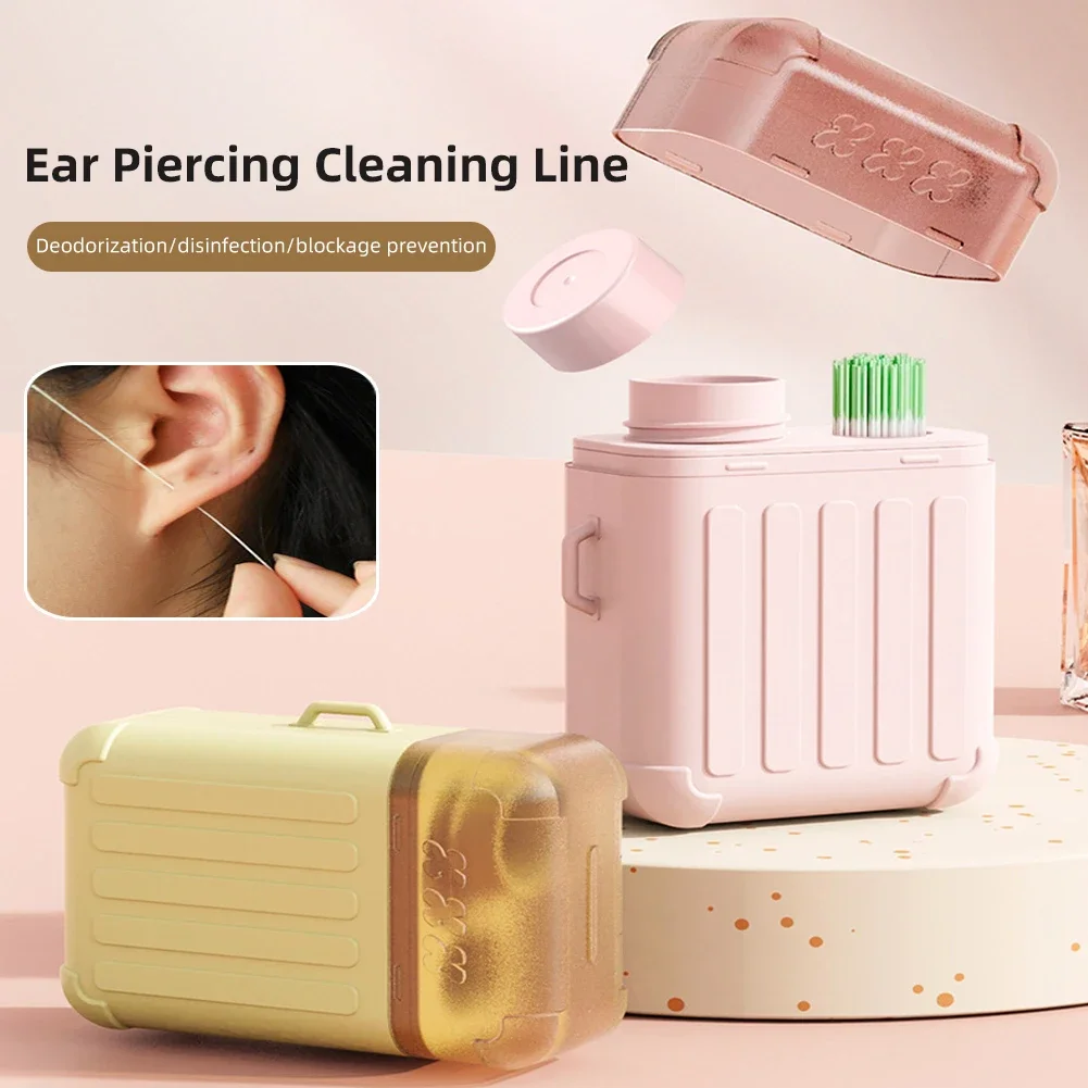 240/180pcs Disposable Earrings Hole Cleaner Set Pierced Ear Cleaning Line Cleaning Water Ear Hole Aftercare Tools Kit 4