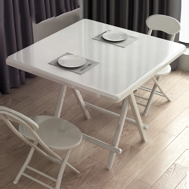 Table pliante moderne simple pour manger, tables carrées pour la famille, petite  table de cuisine portable, dortoir pour manger de la nourriture - AliExpress